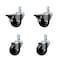 Service Caster 3'' Hard Rubber Wheel Swivel 3/4'' Square Stem Caster Set 2 Brakes, 4PK SCC-SQ20S314-HRS-PLB-34-2-S-2 - alternate 1